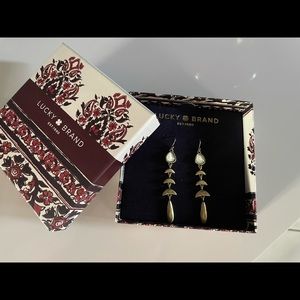 NEW, boxed gold Lucky Brand Earrings!